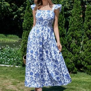 Cupshe NWT Effie Square Neck A-line Midi Dress